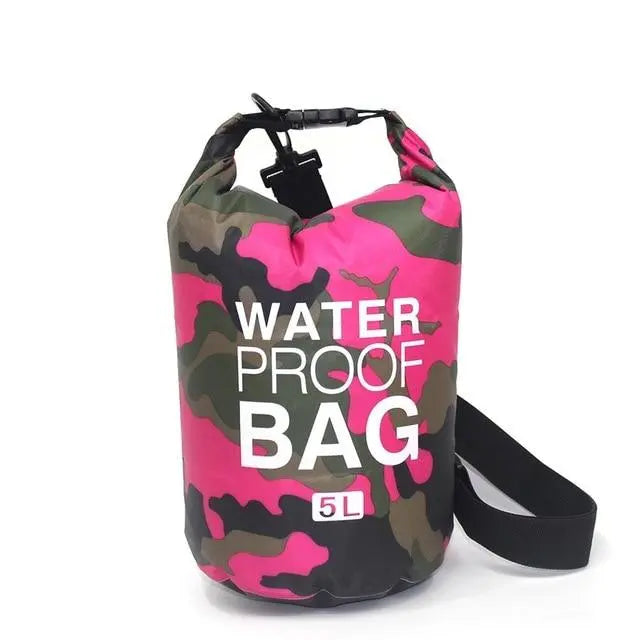 Sac étanche camouflage rose 5L pour sports nautiques