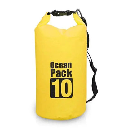 Petit sac étanche jaune 10L, vue de profil