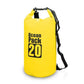 Sac jaune 20L étanche, vue latérale, fond blanc