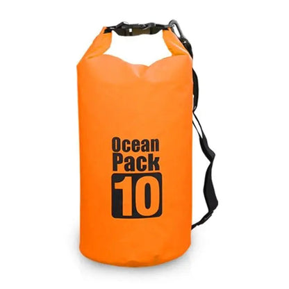 Petit sac étanche orange 10L, idéal pour la plage