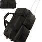 Sac noir élégant avec roulettes et poignée