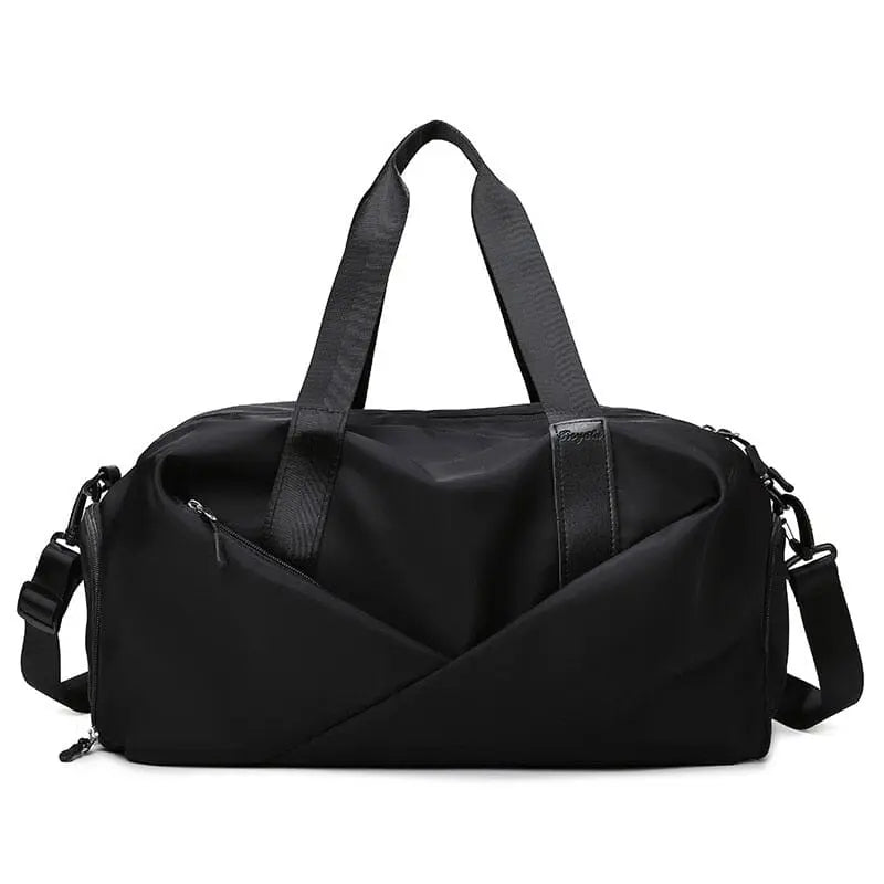 Sac noir en nylon, idéal pour voyages et activités sportives