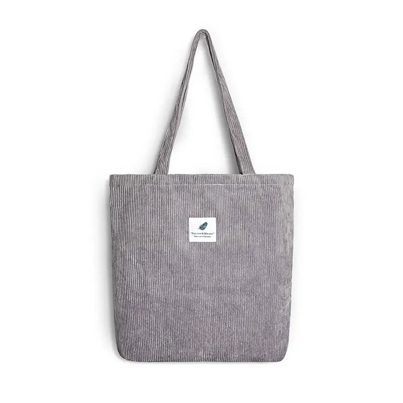 Sac de voyage gris en velours côtelé, pliable et résistant