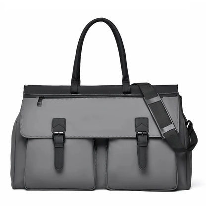 Sac de voyage gris élégant avec grand compartiment principal