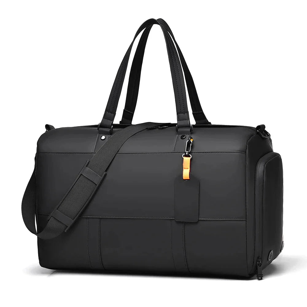 Sac de voyage noir avec détails modernes et élégants