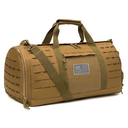 Sac de voyage militaire 40L en couleur camel, élégant et fonctionnel