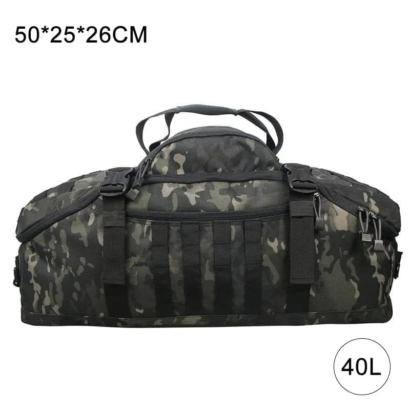 Petit sac camouflage noir 40L, compact et pratique