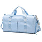 Sac bleu avec fermeture éclair et poches latérales