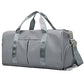 Sac gris en nylon avec deux grands compartiments