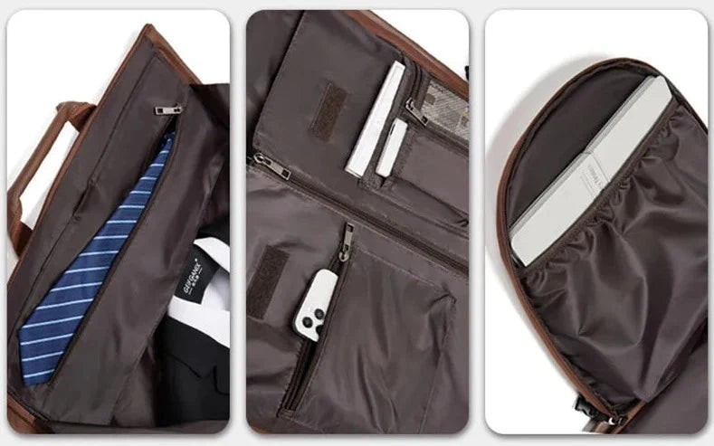 Détail des matériaux robustes et imperméables du sac