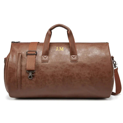 Sac de voyage marron, détails des finitions soignées