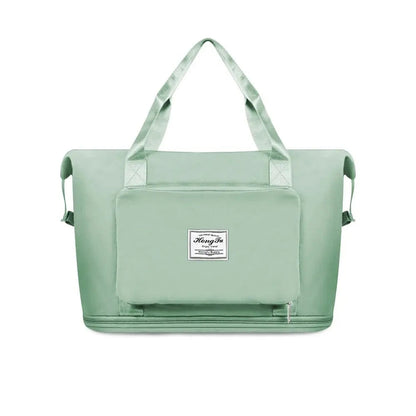 Sac de voyage vert, idéal pour les escapades