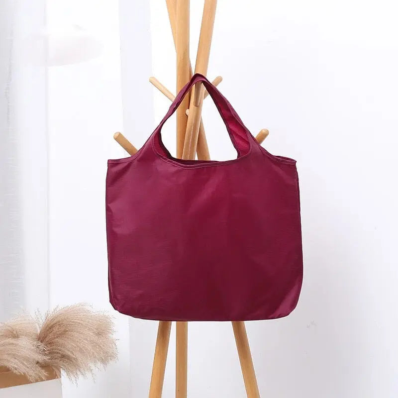 Sac bordeaux pliable, en tissu Oxford, déplié et spacieux