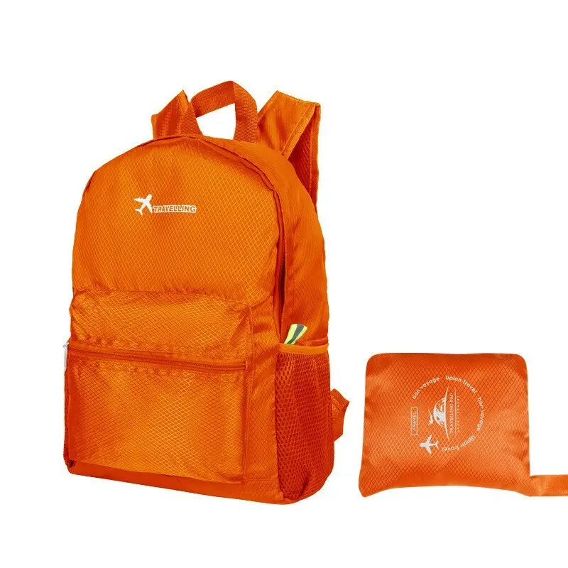 Sac à dos jaune vif, pliable, idéal pour le voyage