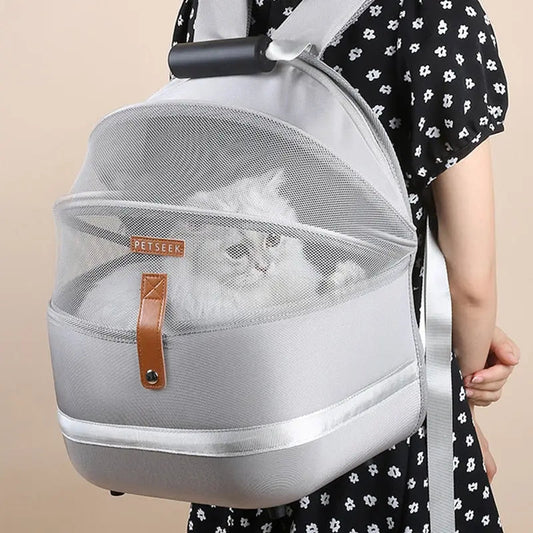 Filet de ventilation du sac à dos pour chat en gros plan