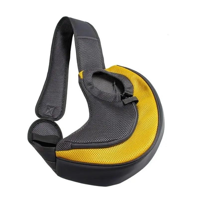 Sac jaune pour chien, nylon léger, bandoulière rembourrée
