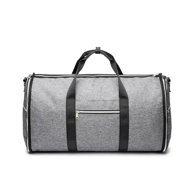 Sac de voyage gris avec compartiments multiples