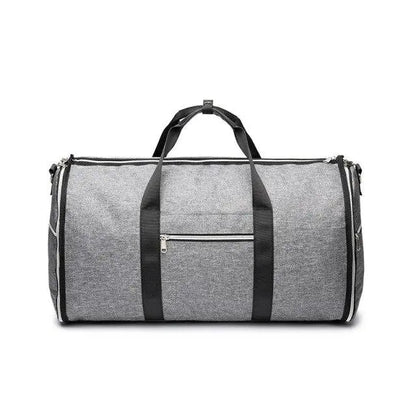 Sac de voyage gris avec compartiments multiples