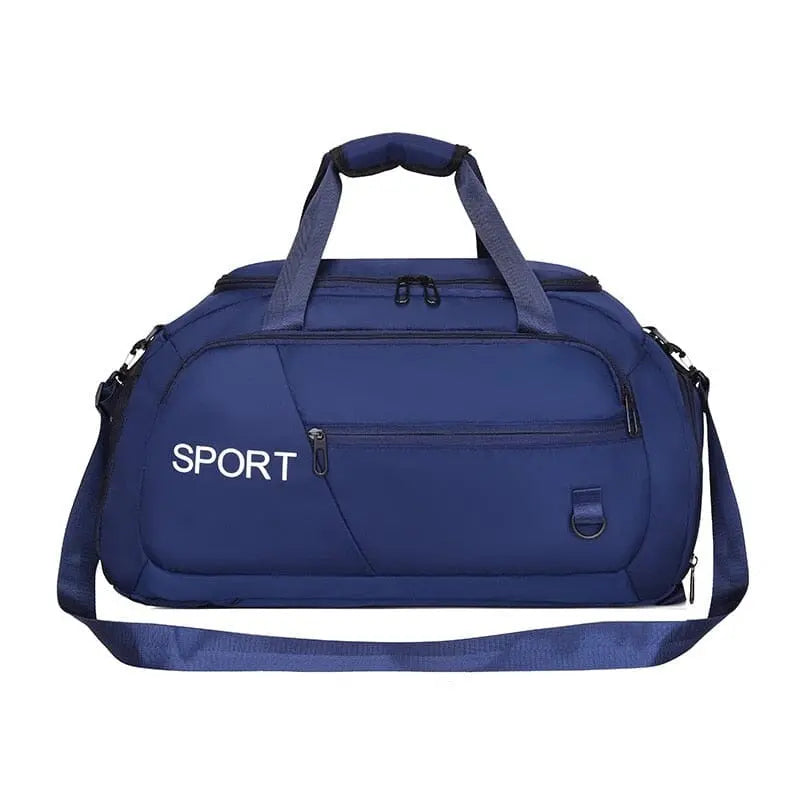 Sac bleu avec design moderne et compartiments variés