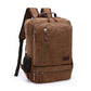 Sac à dos vintage posé sur une surface en bois, vue de dessus