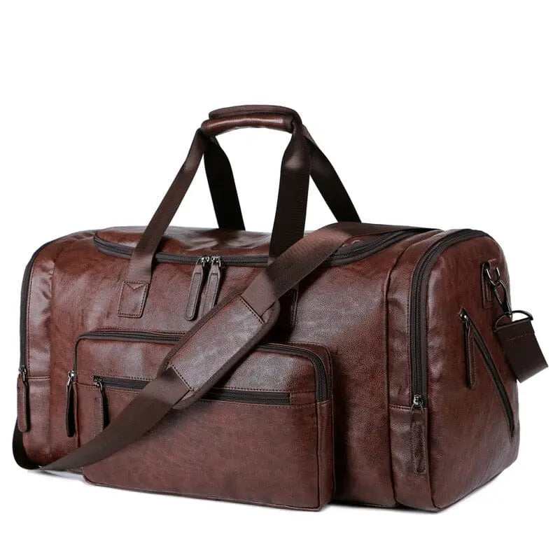 Sac marron vintage en PU, grande capacité