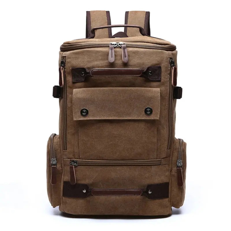 Sac à dos vintage en toile avec poches multiples