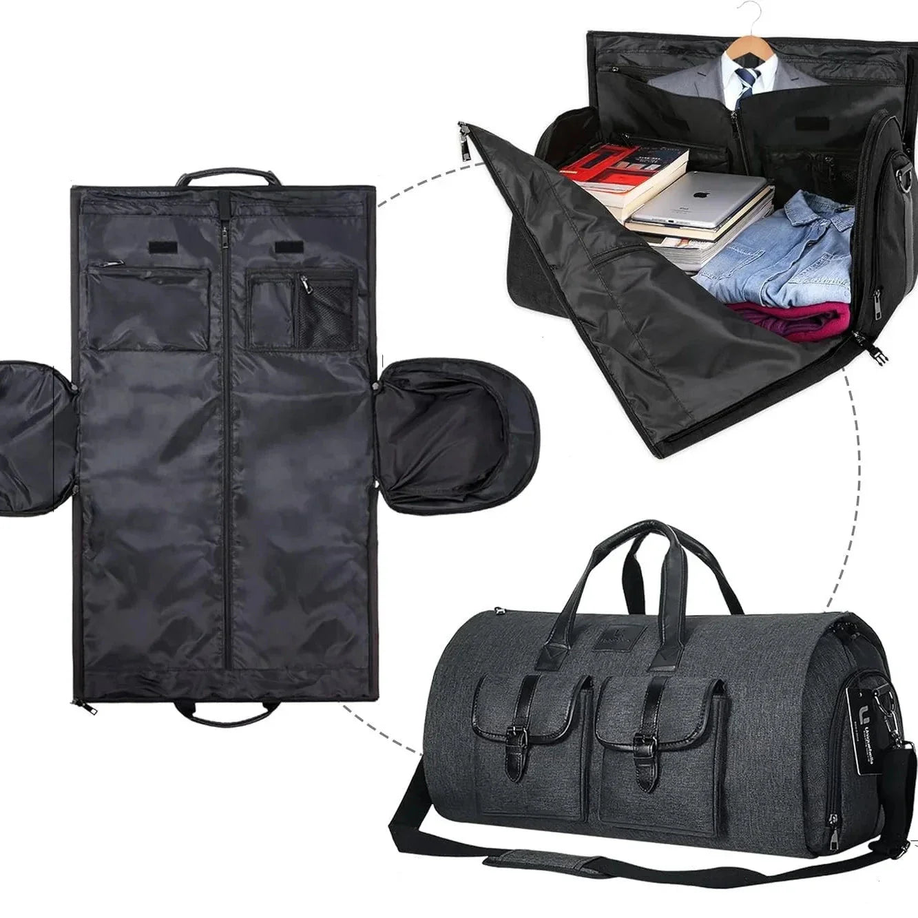 Compartiment séparé pour chaussures dans le sac de voyage