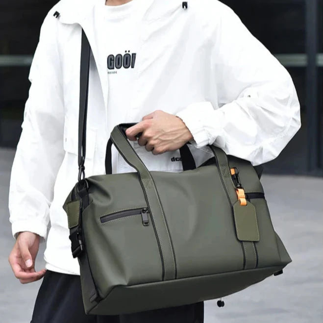 Sac imperméable avec étiquette à bagage intégrée