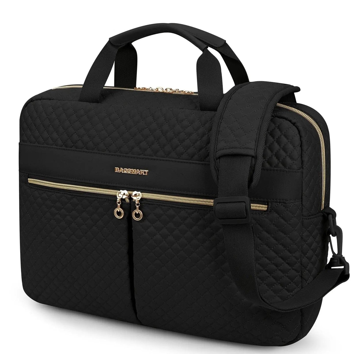 Sac noir élégant pour ordinateur avec sangle pour valise