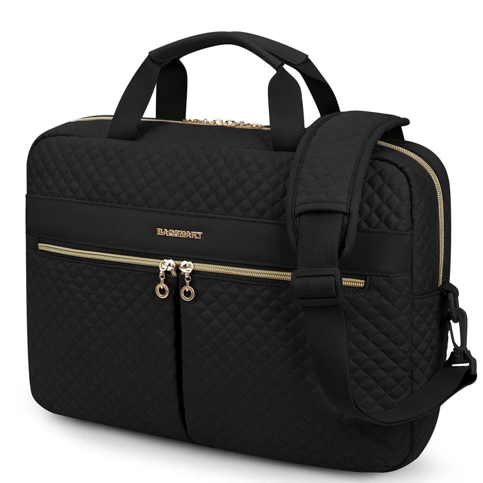 Sac noir élégant pour ordinateur avec sangle pour valise