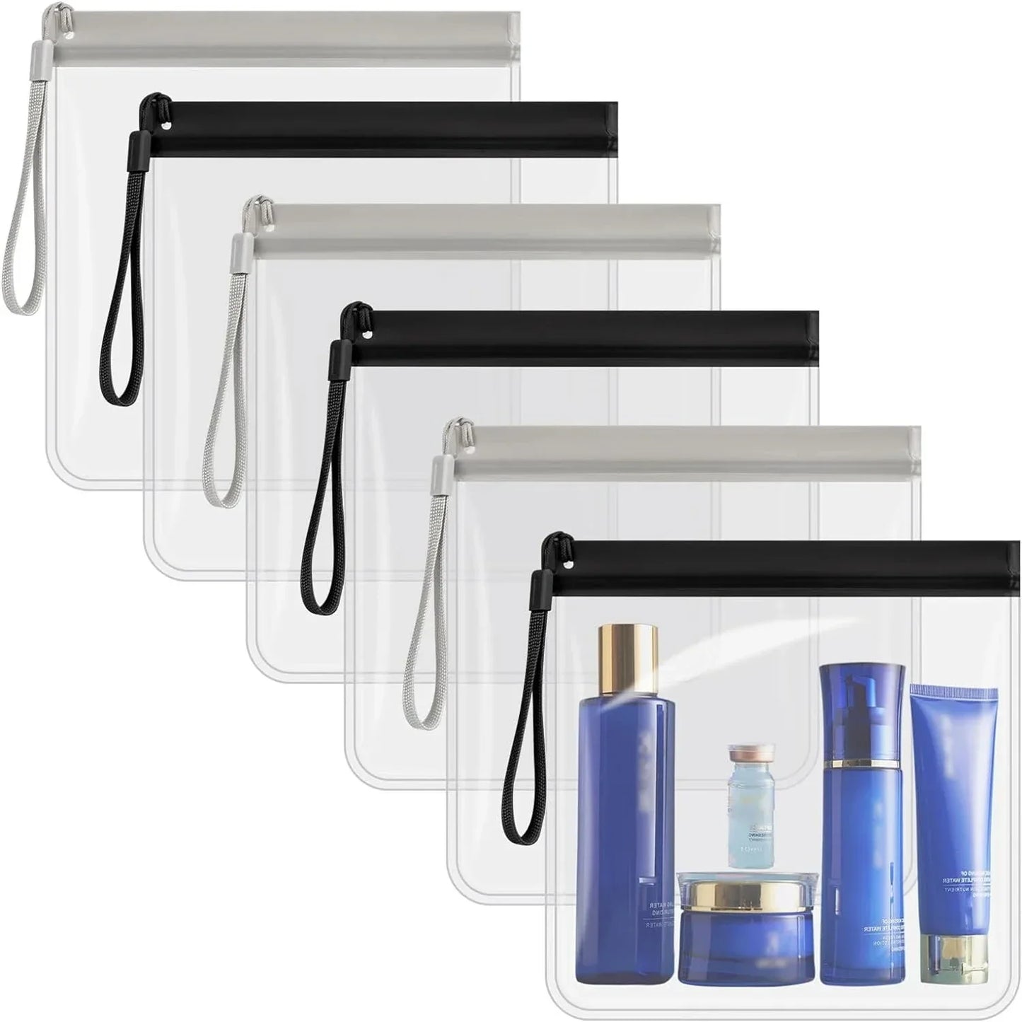 Sac plastique transparent refermable avec fermeture zip visible