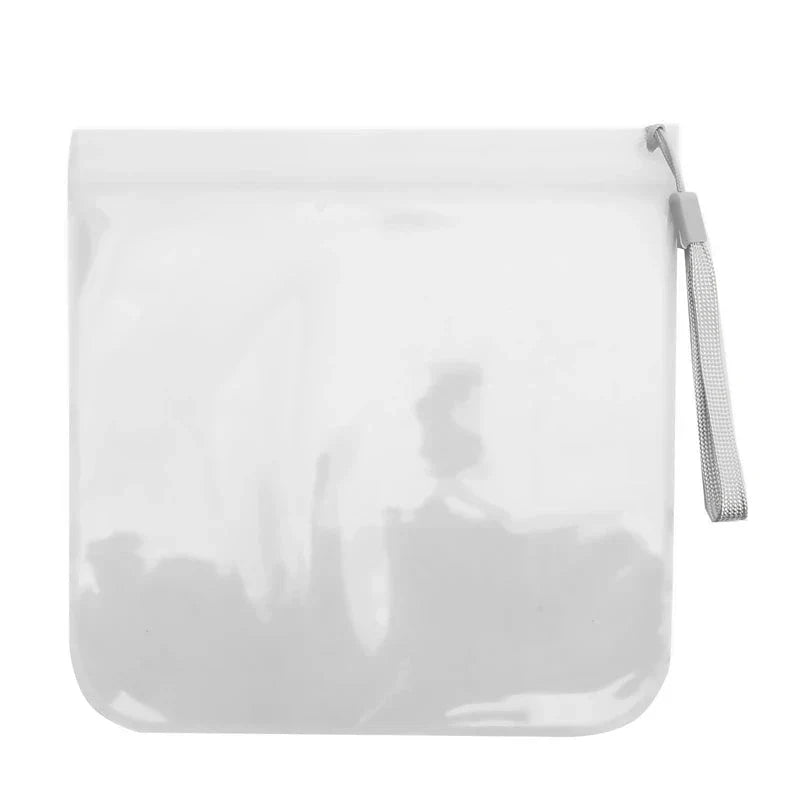 Sac plastique blanc transparent, idéal pour produits de voyage