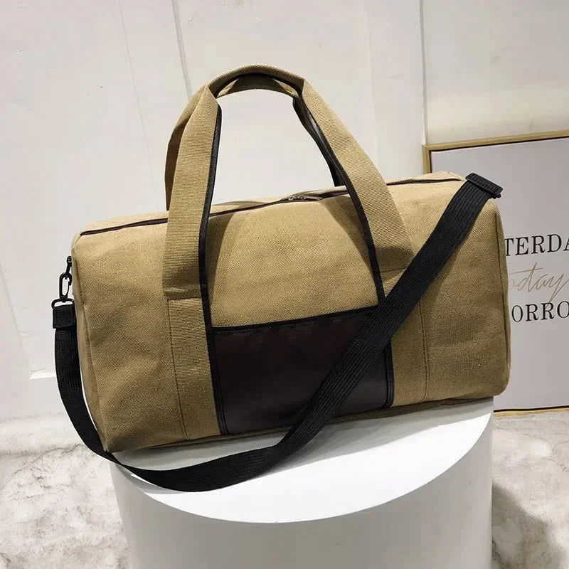 Sac polochon camel avec bandoulière ajustable