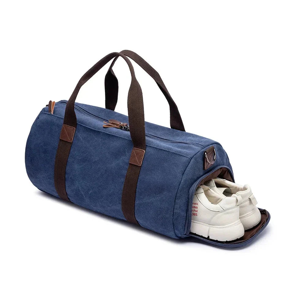 Sac polochon vintage en toile canvas robuste
