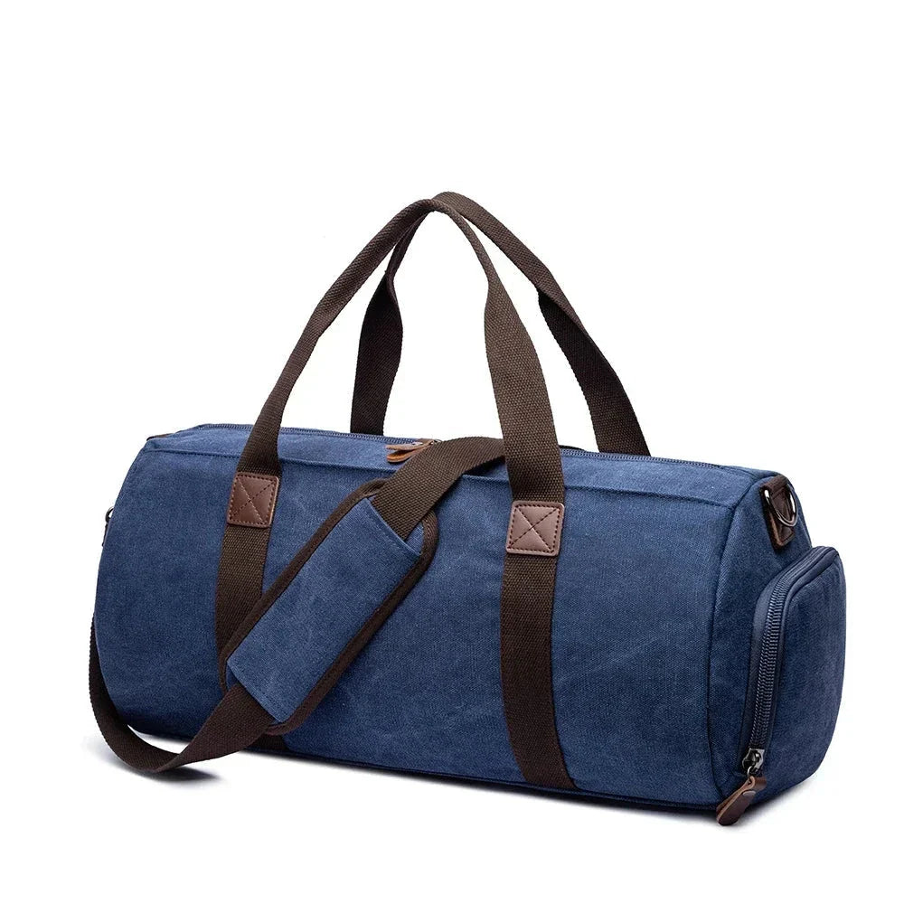 Sac de voyage bleu avec bandoulière ajustable