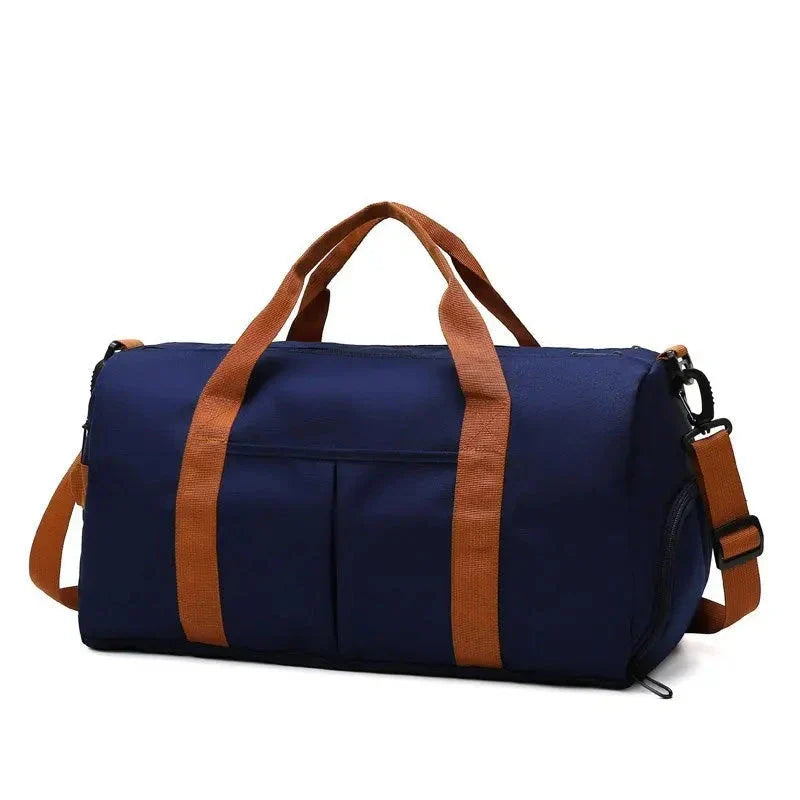 Sac polochon bleu avec tissu imperméable