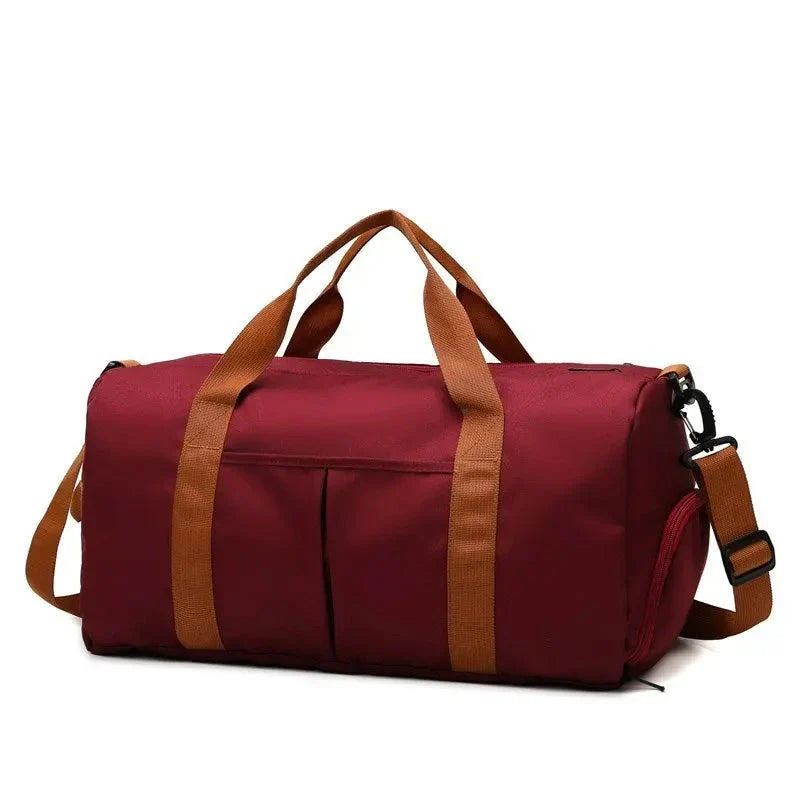 Sac polochon bordeaux avec compartiment chaussures
