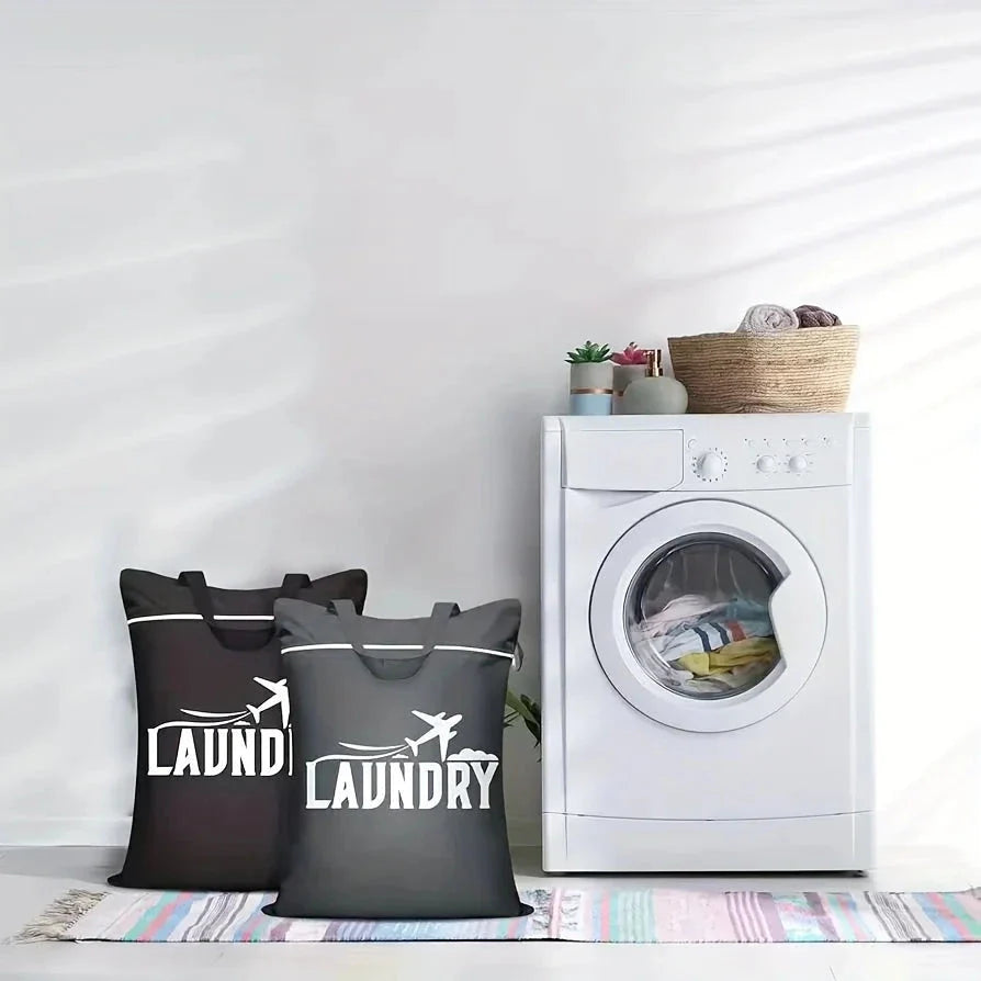 Sac à linge sale pliable en nylon, vue de face