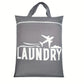 Sac à linge sale gris, vue latérale détaillée