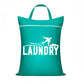 Sac pliable turquoise pour vêtements usagés