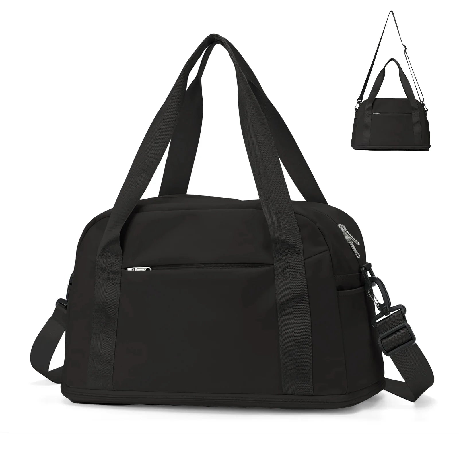 Sac noir, structure compacte pour rangement aisé