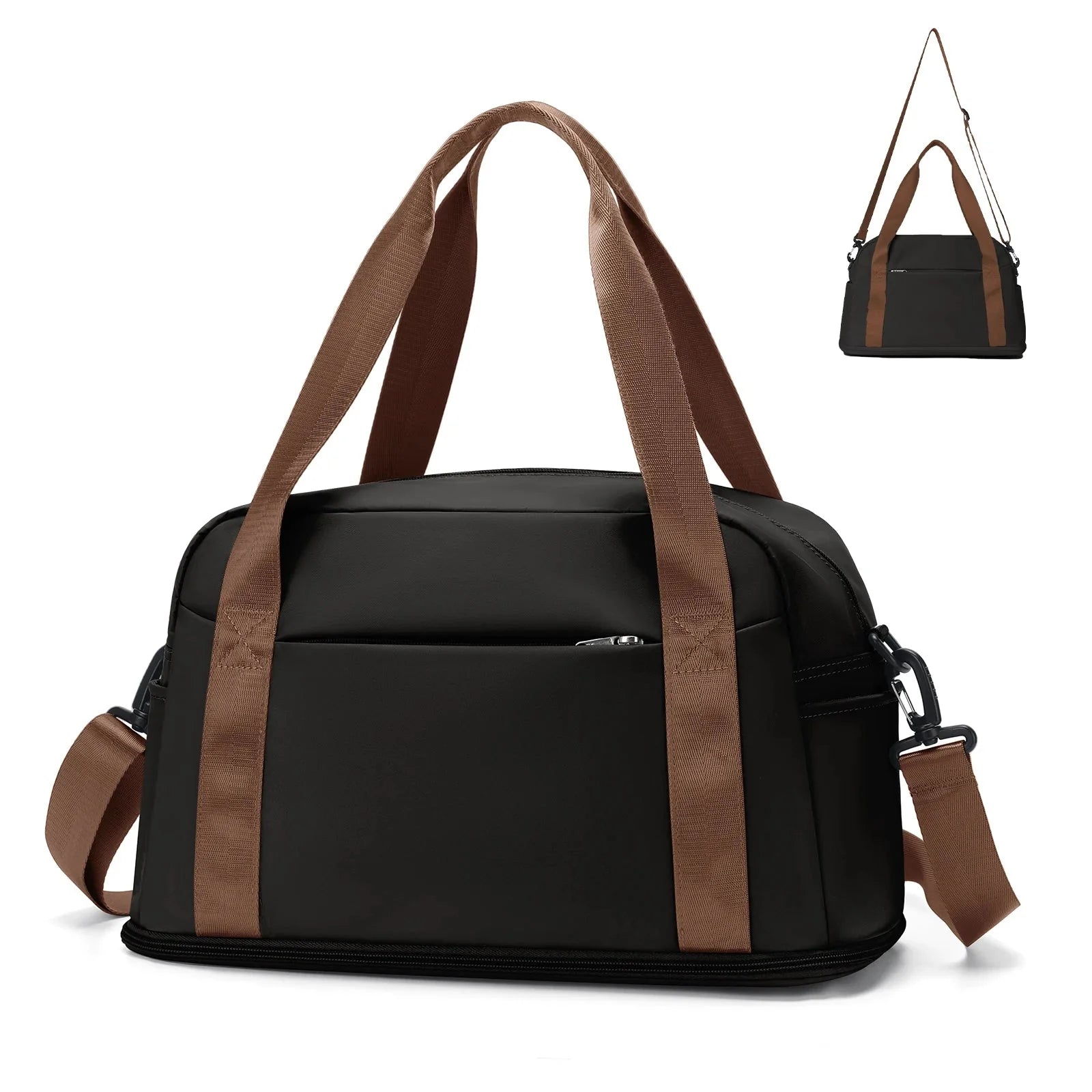 Sac noir et marron, design élégant et fonctionnel