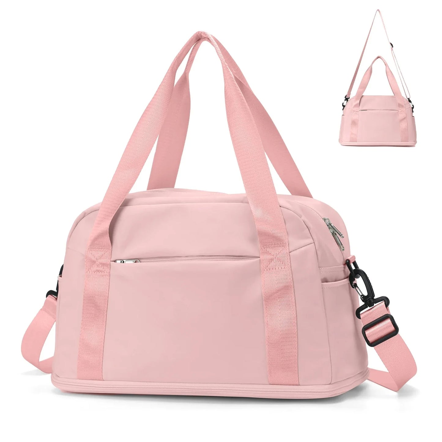 Sac rose avec poignées robustes pour transport facile