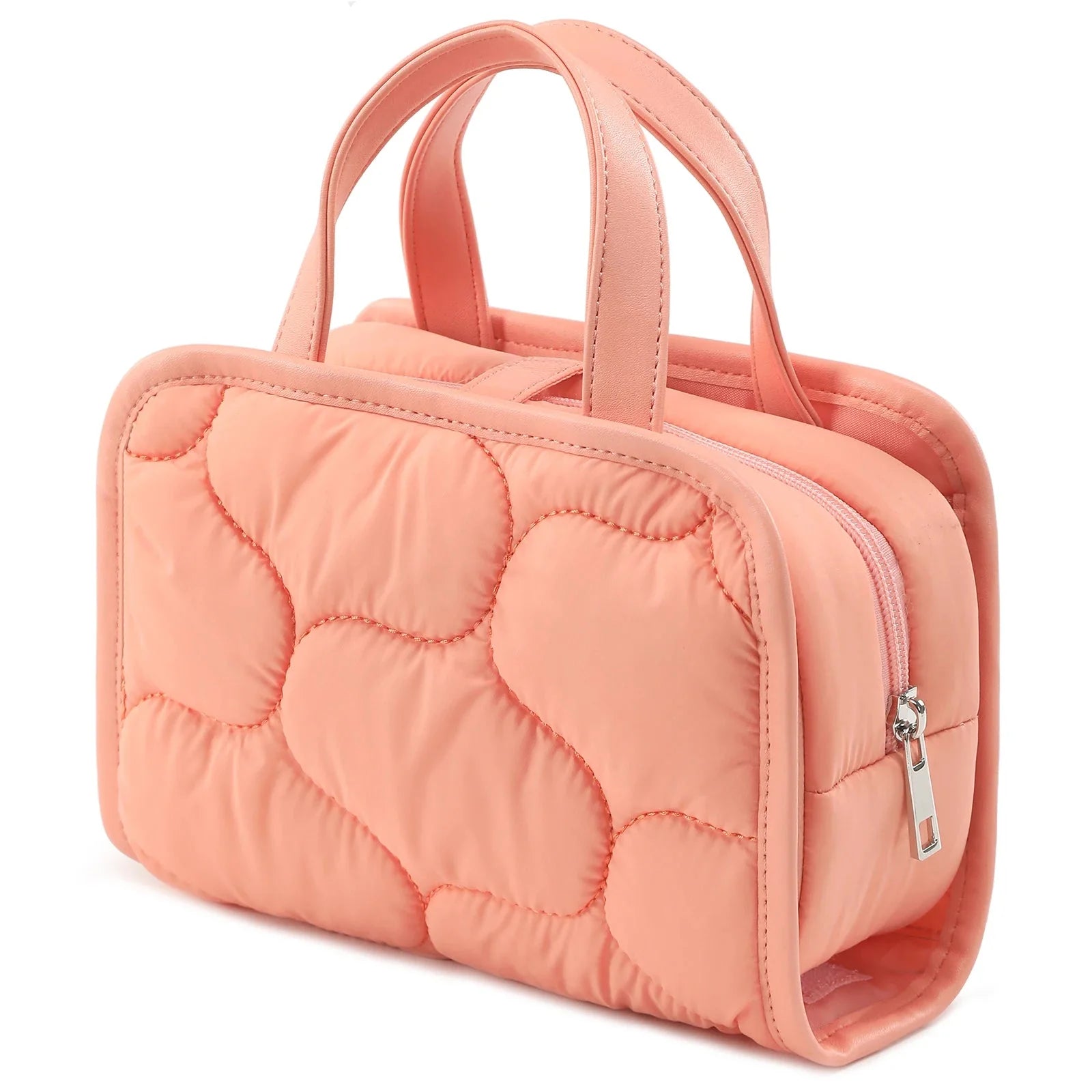 Sac de toilette matelassé avec trousse transparente amovible