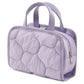 Sac de toilette violet avec trousse transparente amovible