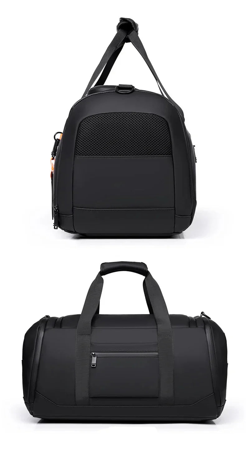 Vue latérale du sac montrant sa grande capacité de rangement