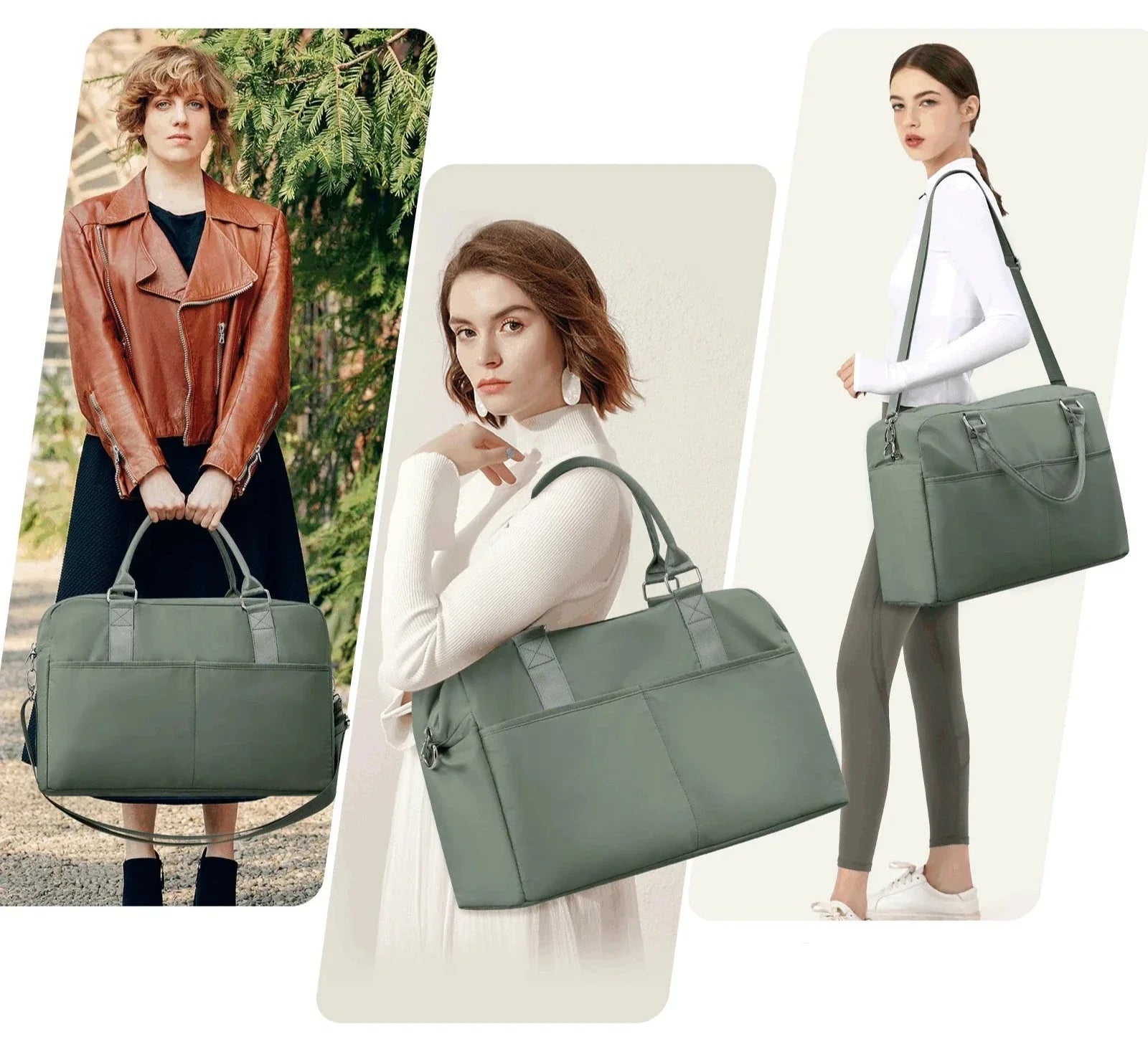 Sac week-end femme avec compartiments multiples et bandoulière