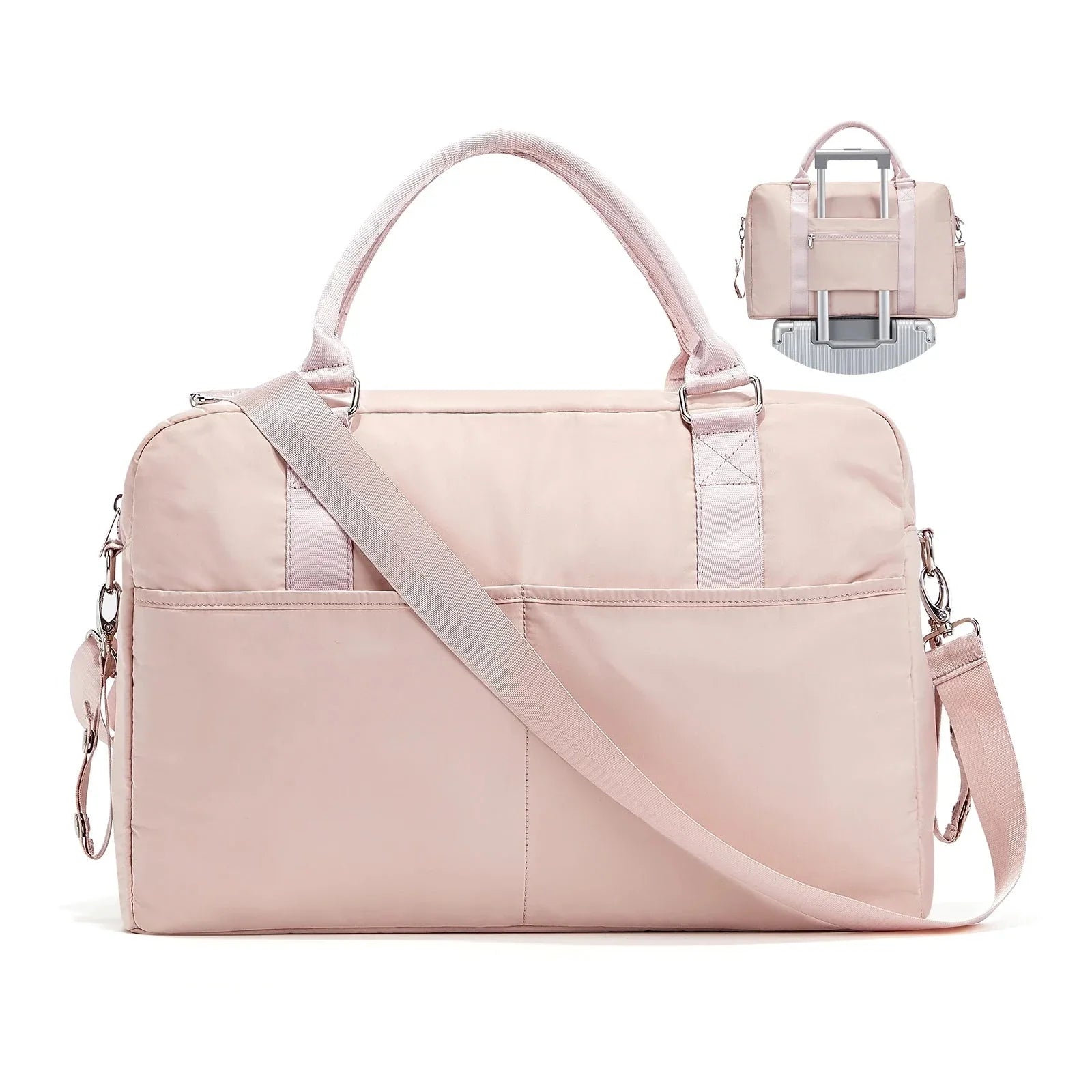Sac rose pour femme, idéal pour escapades et voyages courts