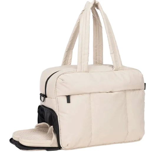 Sac beige avec style doudoune matelassé