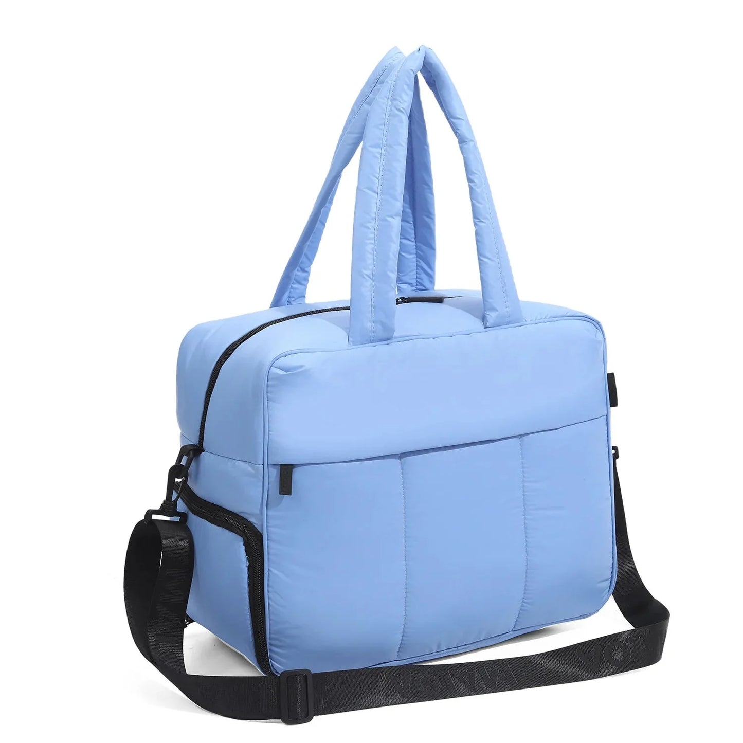 Sac bleu avec poches extérieures pratiques